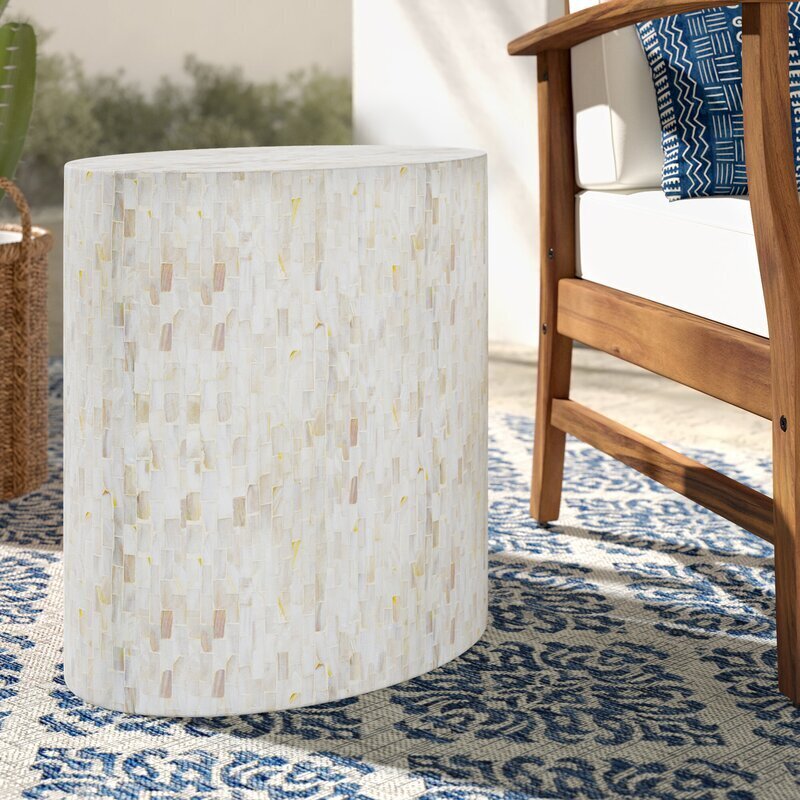 Light Colored Stone Side Table