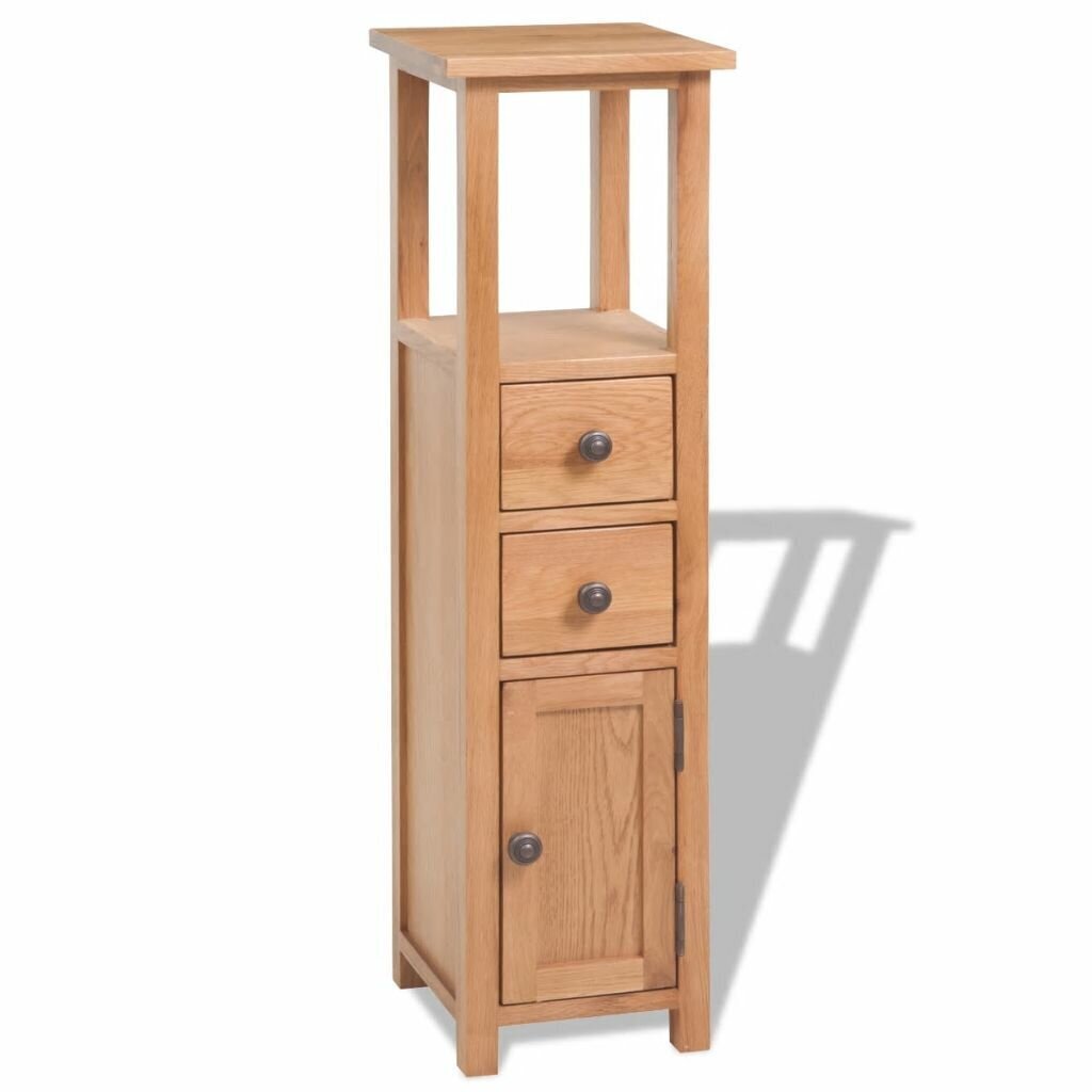 Light Oak Plant Stand With Mini Drawers