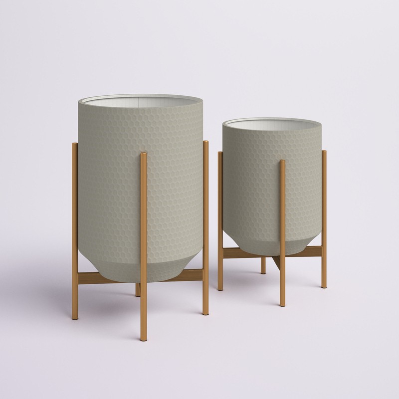 Lily 2-Piece Iron Pot Planter Set