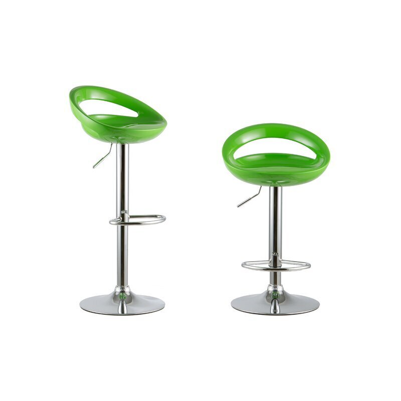 Lime green metal bar stools