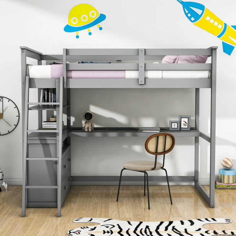 Loft Bed With Desk and Drawers