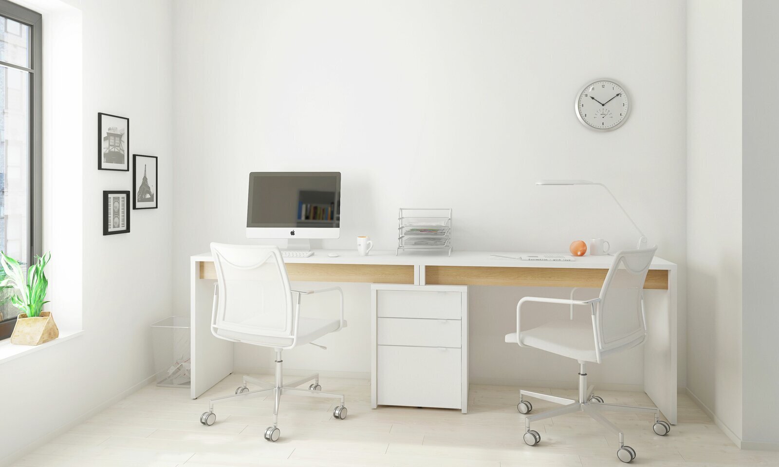 Long And Elegant 3 Piece Rectangular Office Set