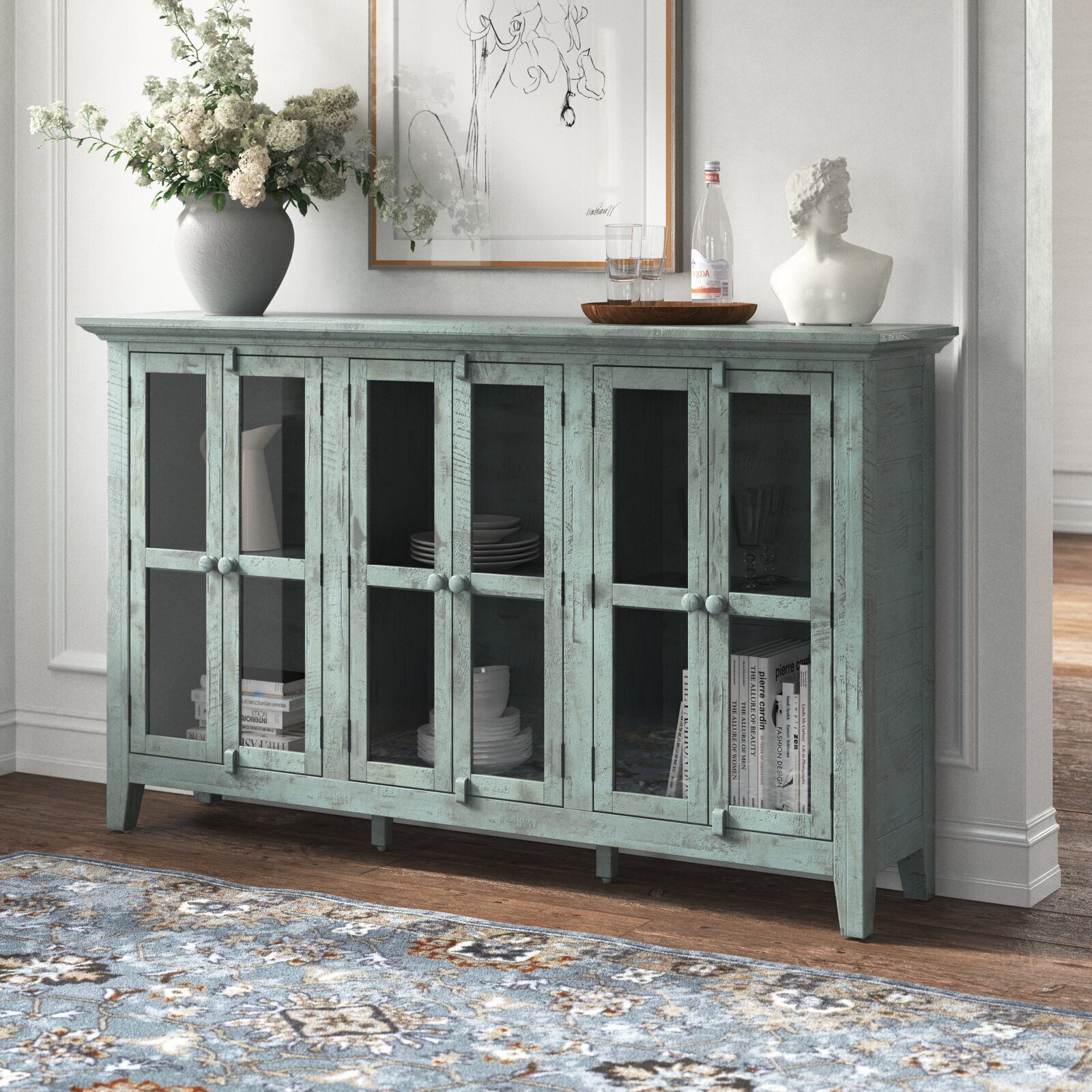 Long distressed sideboard table