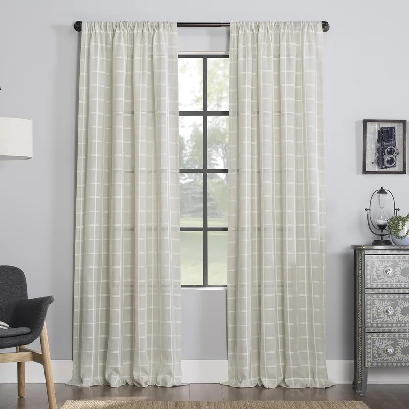 Long linen curtains