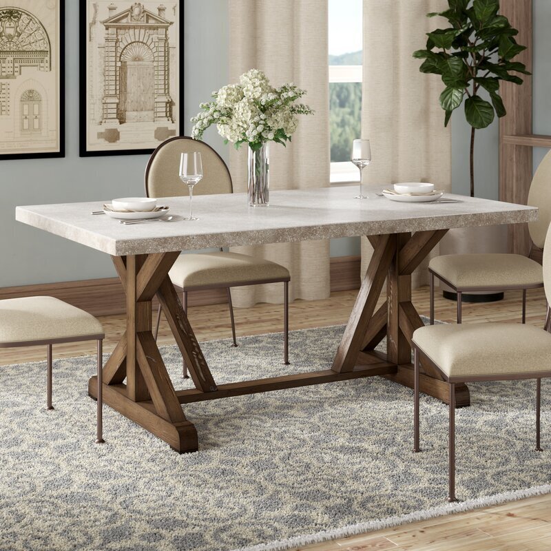Long Rectangular Modern Industrial Dining Table