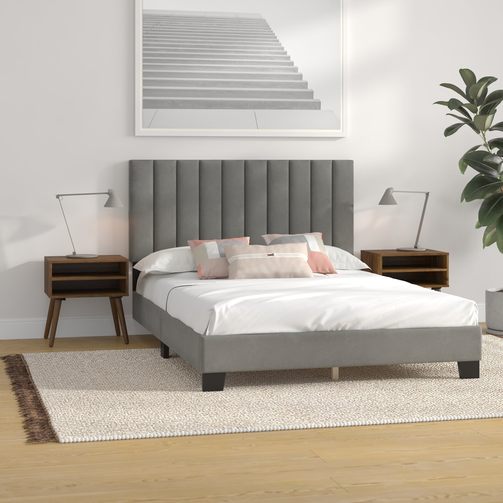 Low Gray Bedroom Set