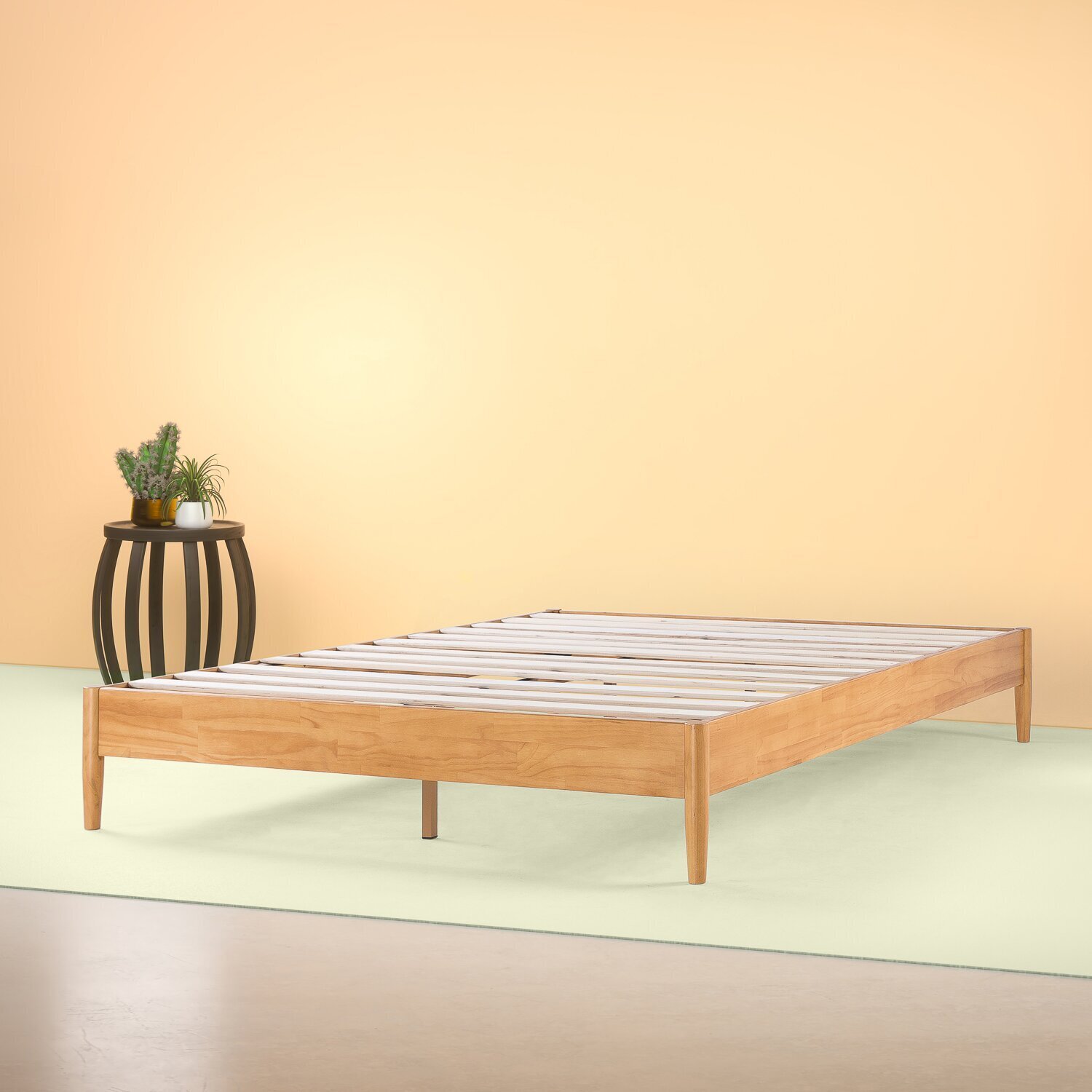 Low Profile Pine Wood Twin Bed Frame