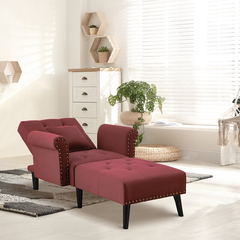 Low Red Chaise Lounge