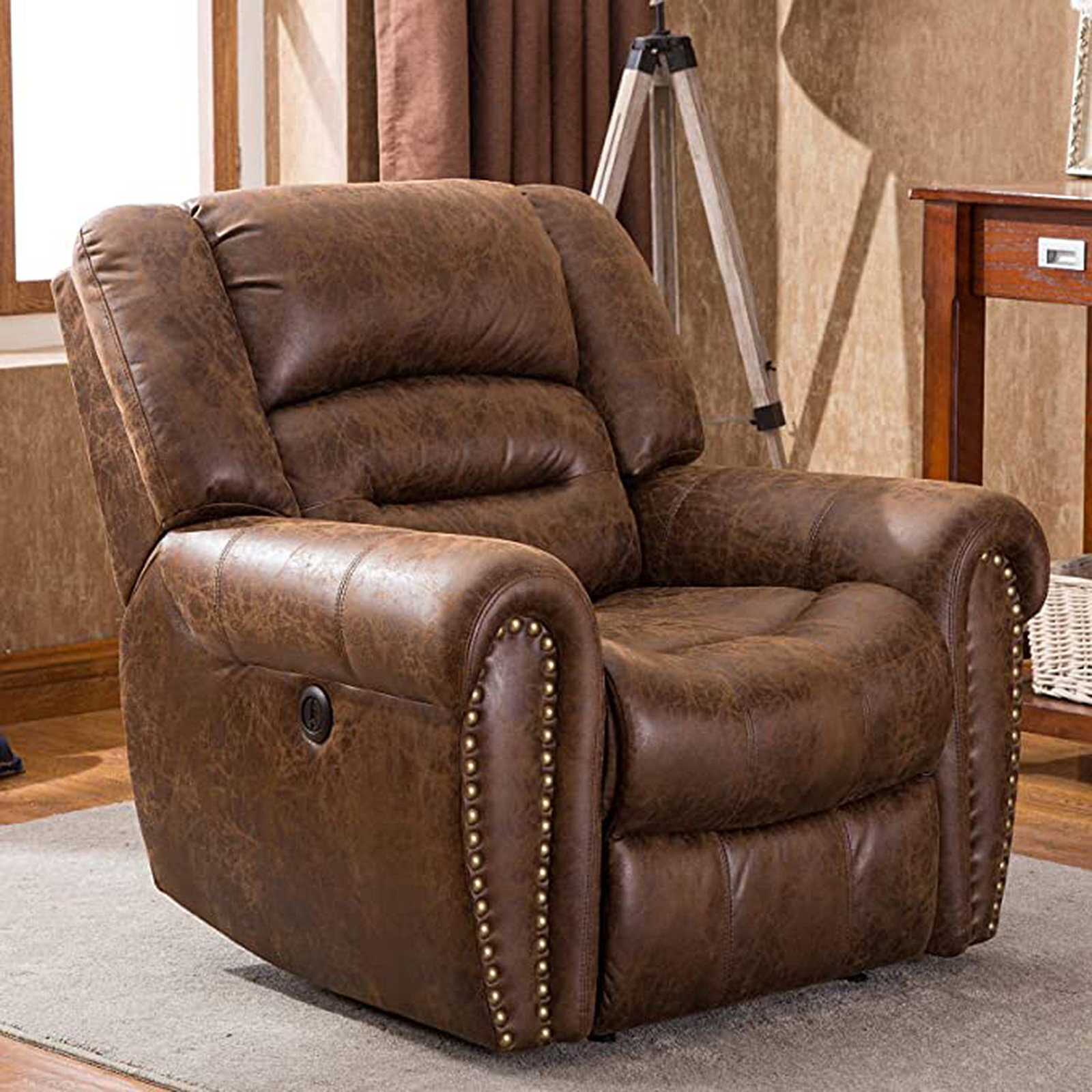 Luxurious 40 5’’ Leather Glider Recliner