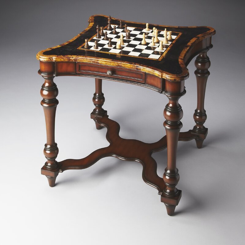 Luxurious Chess Checkers Backgammon Table