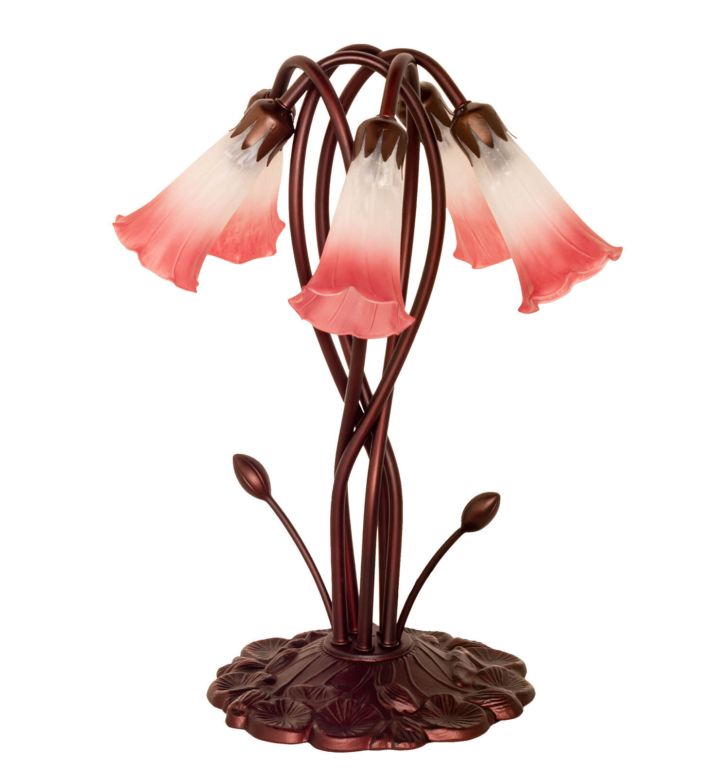 Mahogany bronze tiffany lily pad lamp 