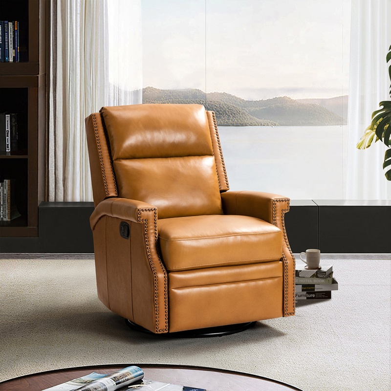 Upholstered Stylish Genuine Leather Recliner
