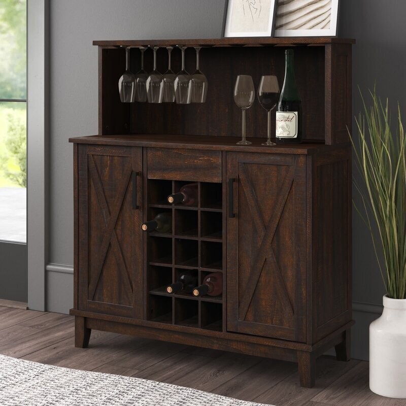 Manufactured wood small bar cabinet