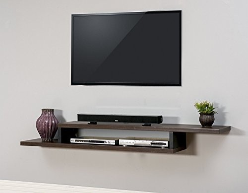 Martin Furniture Asymmetrical Floating Wall Mounted TV Console, 72inch, Skyline Walnut