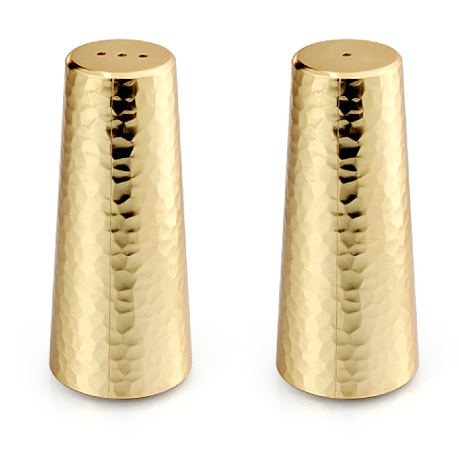 Matte Mid Century Modern Gold Tapered Shakers