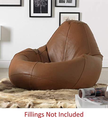 Luxury 2 Person Sofa Couch Bean Bag Cover Indoor Loveseat Lazy Seat Chair Brown 