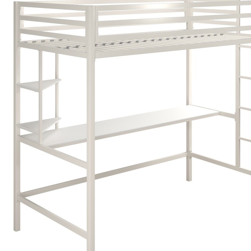 Maxwell Metal Loft Bed with Built-in-Desk by Novogratz