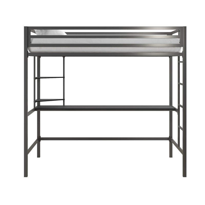 Maxwell Metal Loft Bed with Built-in-Desk by Novogratz