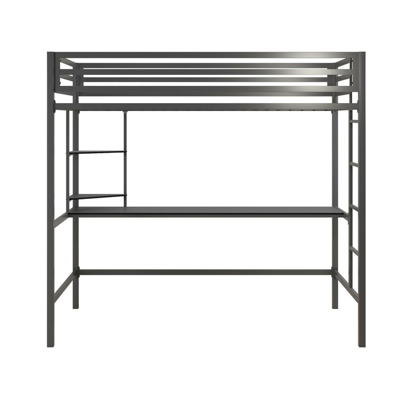 Maxwell Metal Loft Bed with Built-in-Desk by Novogratz