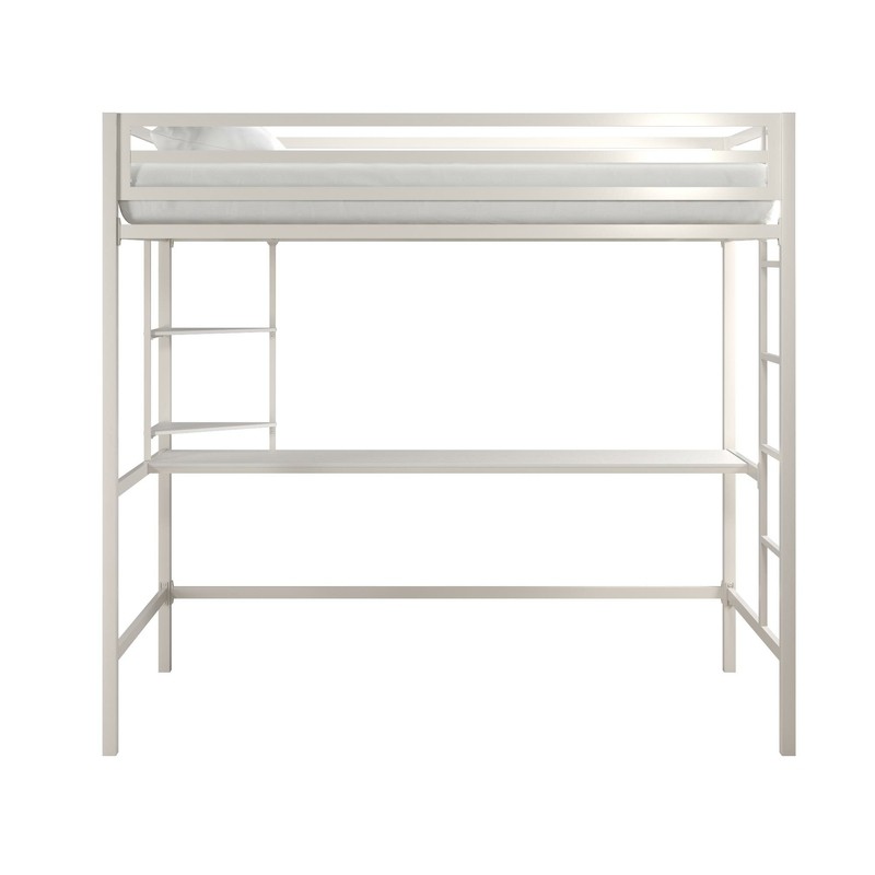 Maxwell Metal Loft Bed with Built-in-Desk by Novogratz