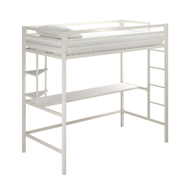 Maxwell Metal Loft Bed with Built-in-Desk by Novogratz