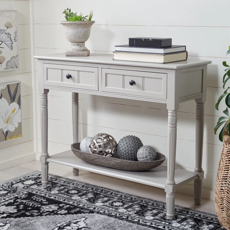 MDF and solid wood modern console table with drawers