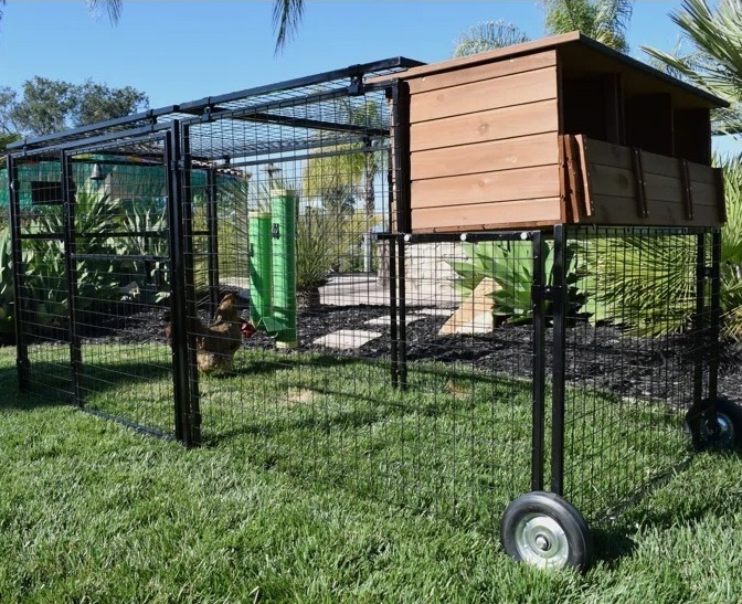 Mesh Chicken Tractor with Wheels