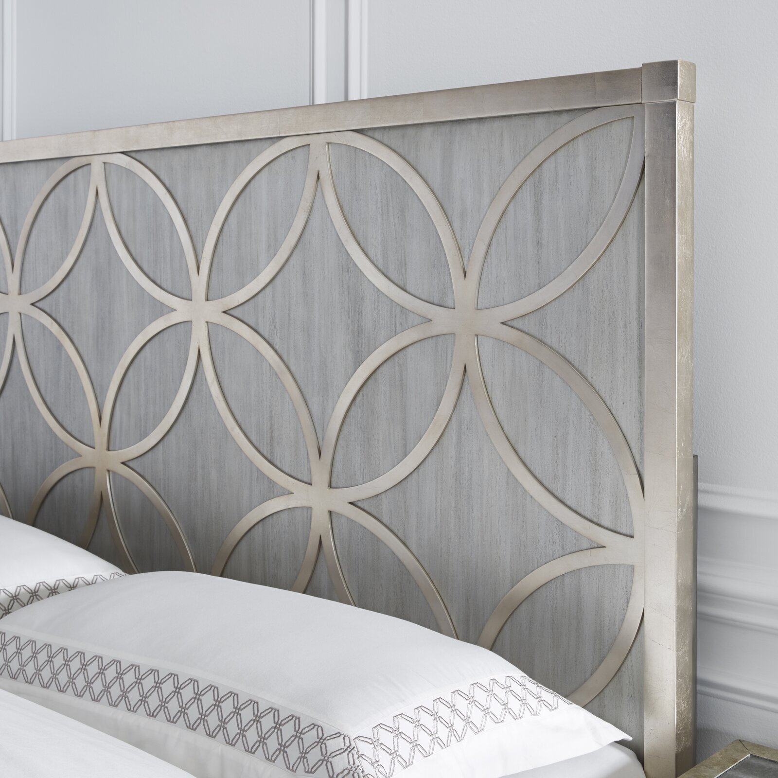 Metal accented Silver Headboard in King Size