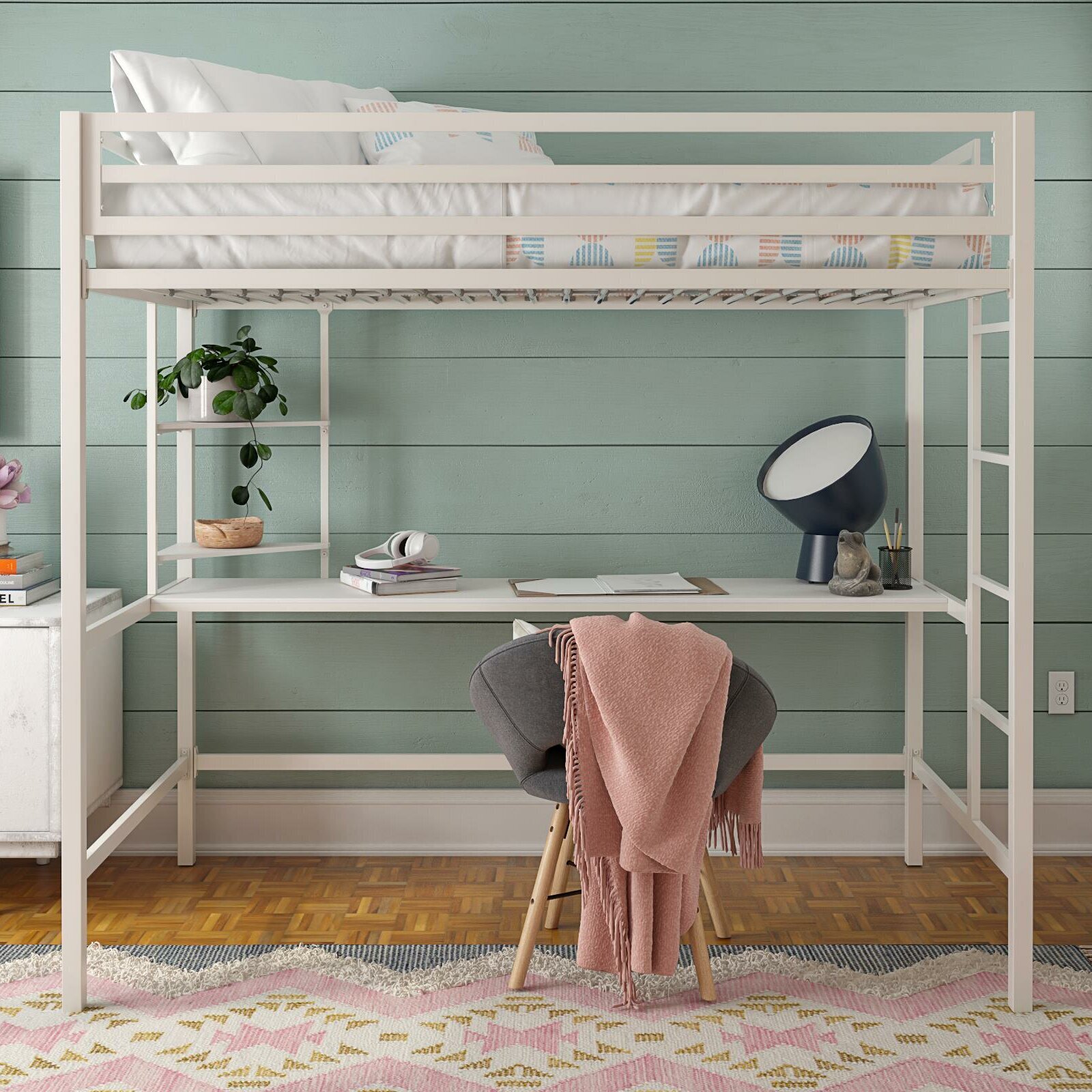 Metal Bunk Bed With Seating Area