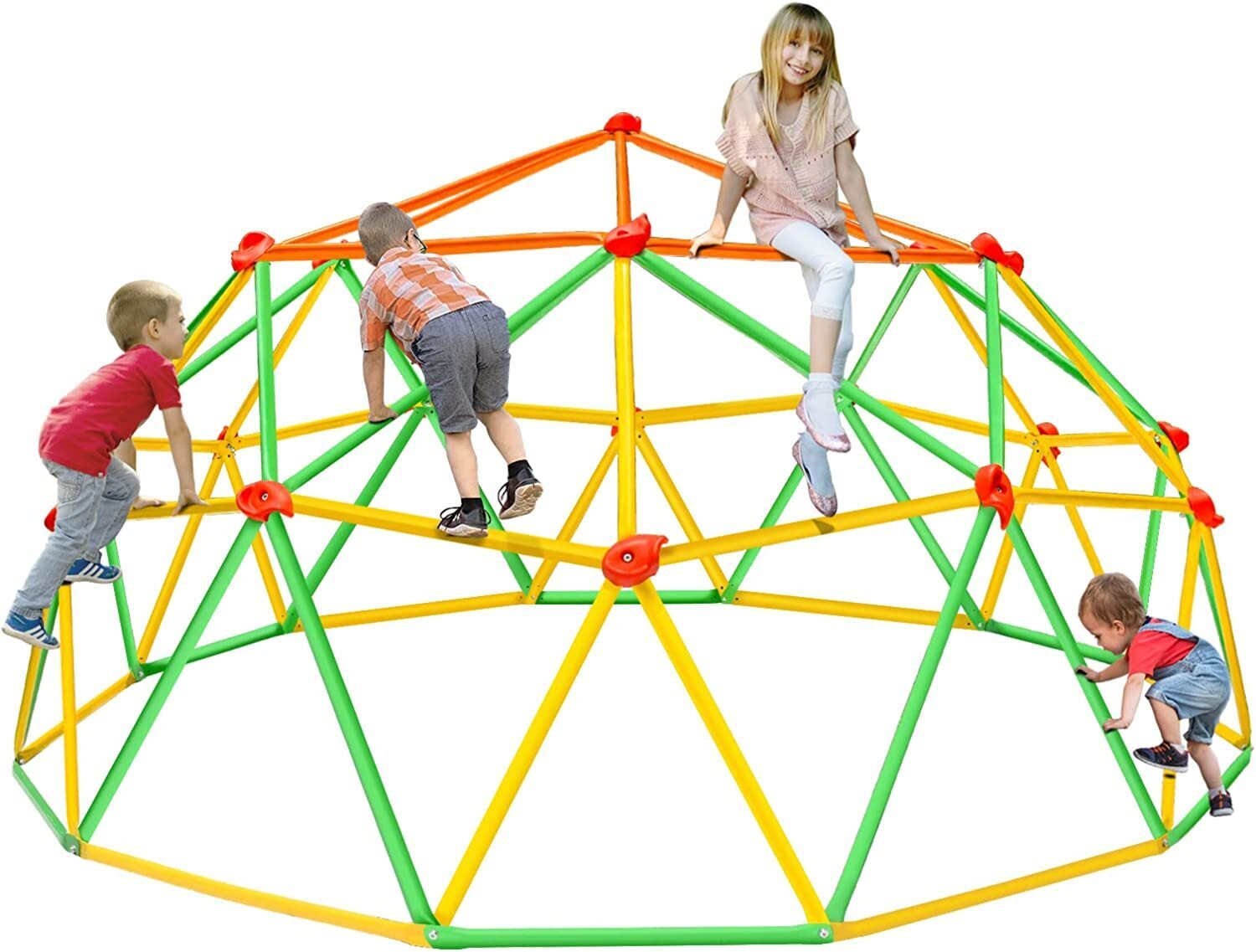 Metal monkey bars in a dome design