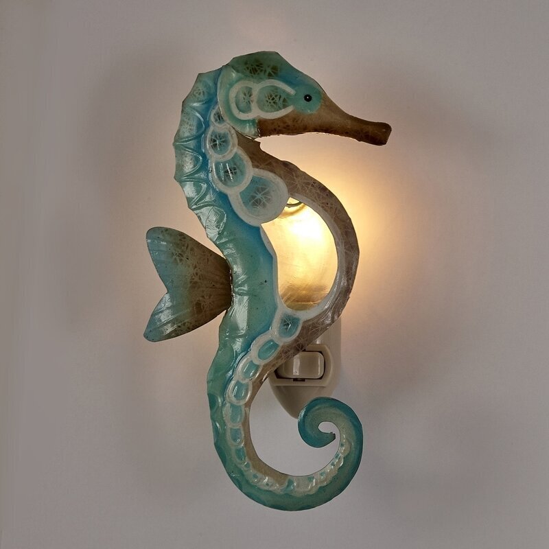 Metal seahorse night light 