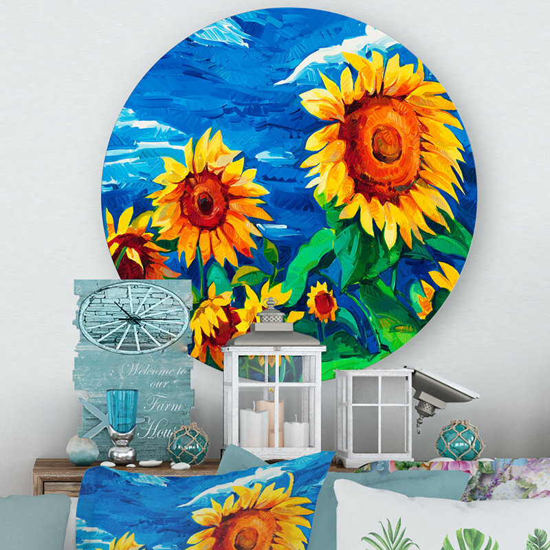 Metal Sunflowers Wall Art