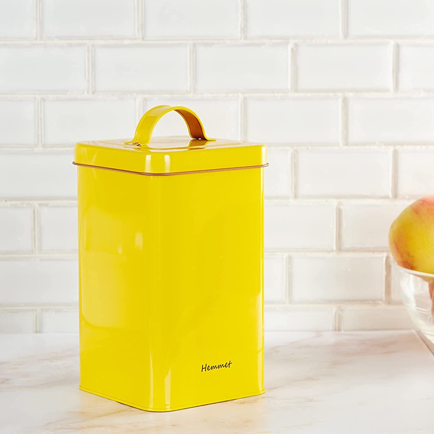 Metal Yellow Canister
