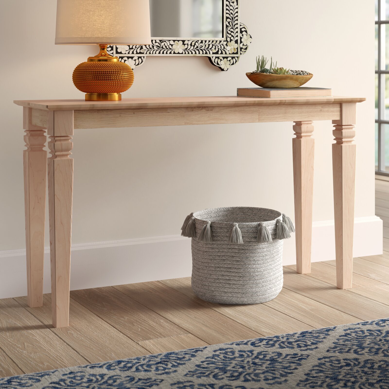 Milled Details Wood Console Table