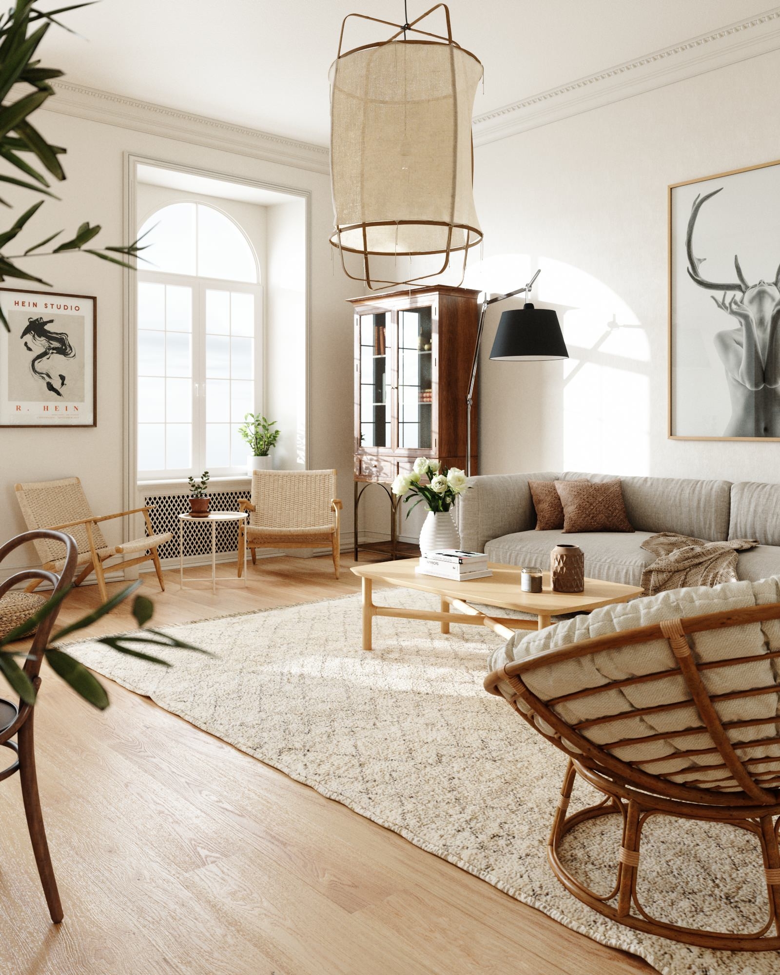 Minimalist modern boho on sale living room