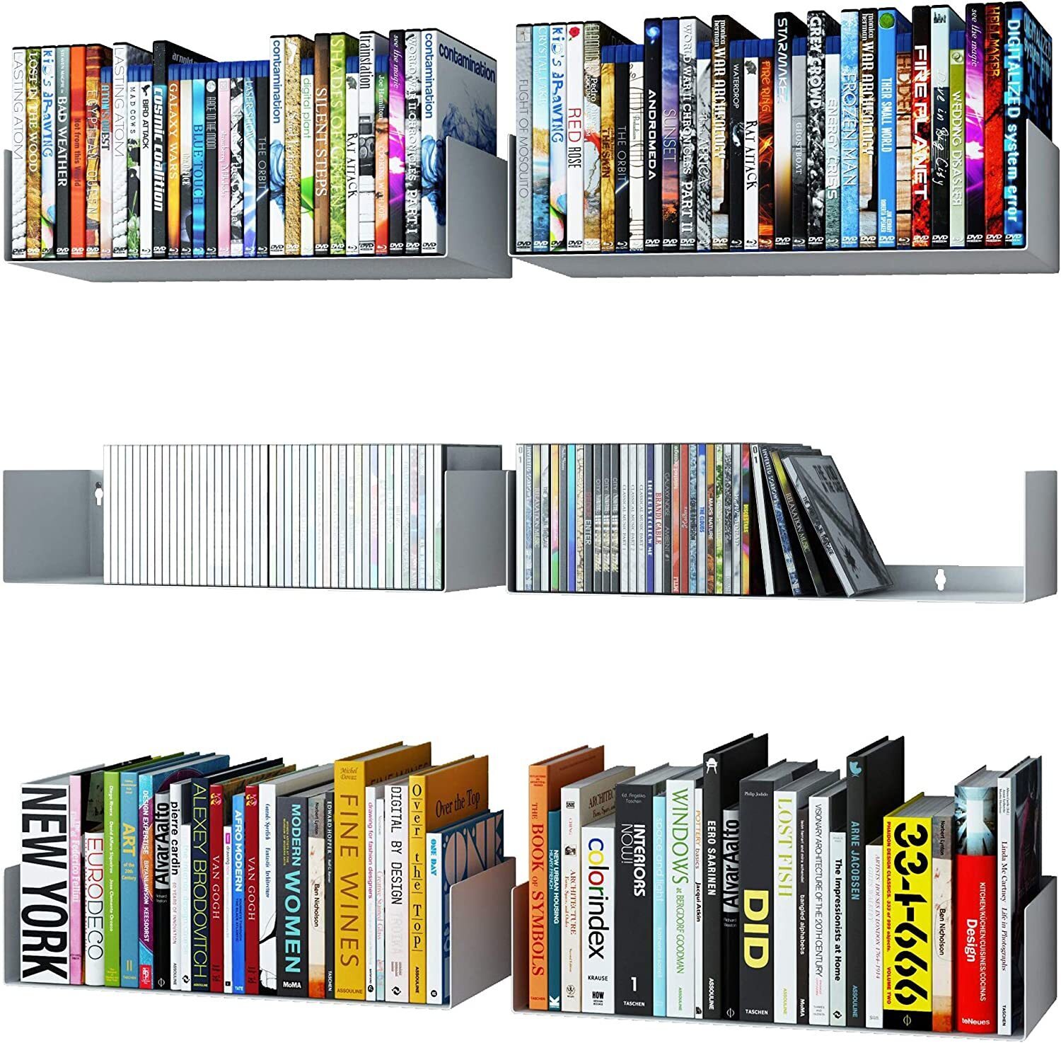 Minimalist DVD Wall Shelves