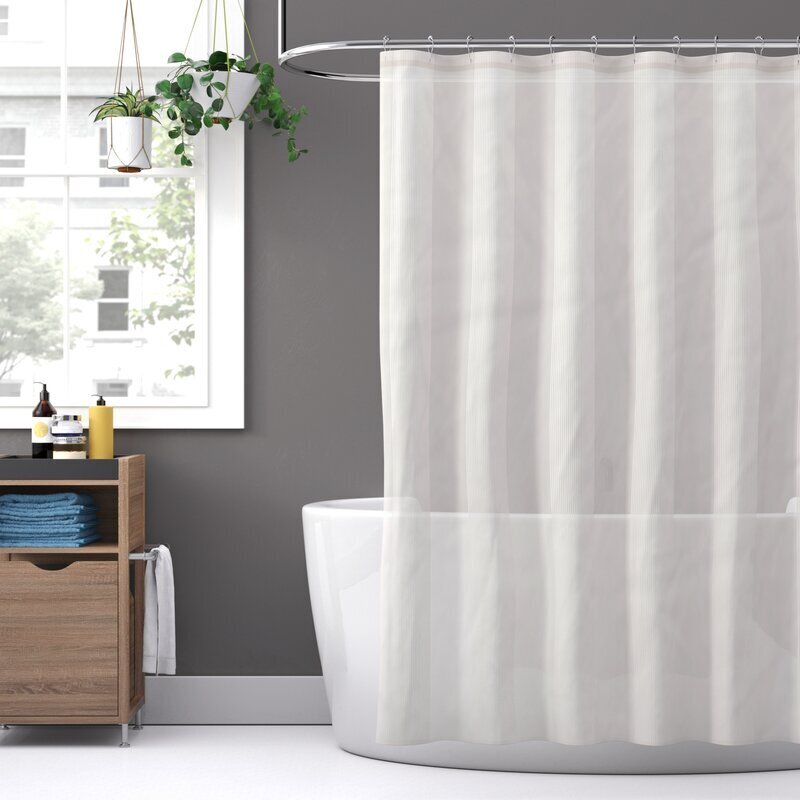 Minimalistic, Simple, Sheer Solid Colored Shower Curtain