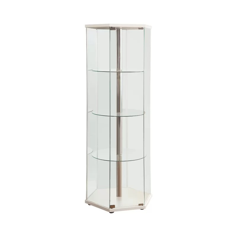 Mirrored back all glass curio cabinet