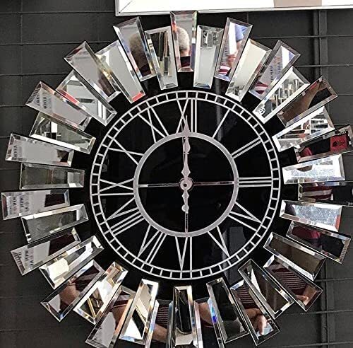 Mirrored Large Wall Clock Décor