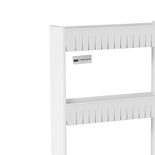 Mobile Shelving Unit Organizer with 5 Large Storage Baskets, Slim Slide Out Pantry Storage Rack for Narrow Spaces by Everyday Home