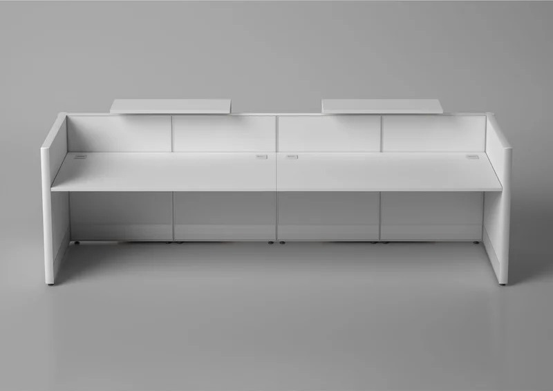 Modern 2 Person Reception Desk With Counter