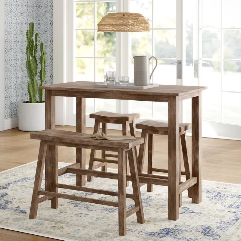 Modern Farmhouse Counter Height Dining Table With Bench