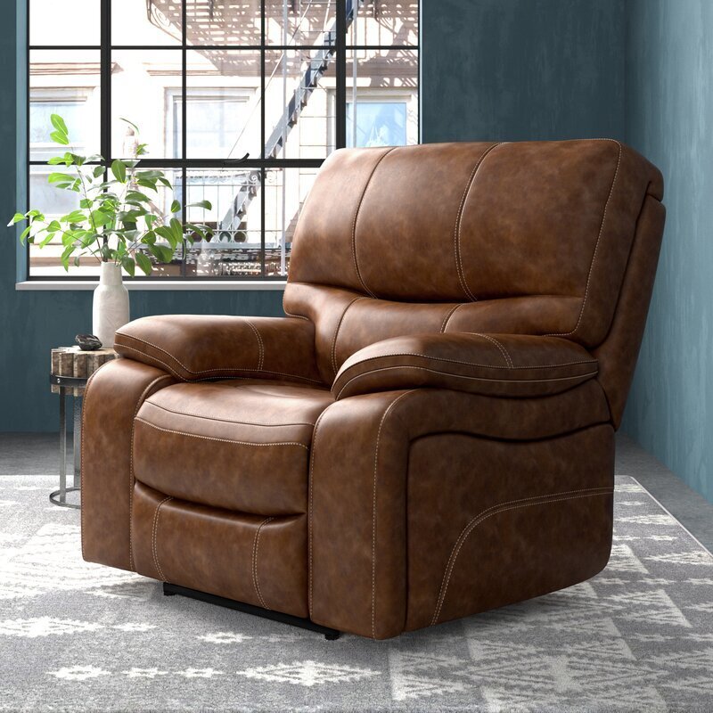 Modern large leather recliner