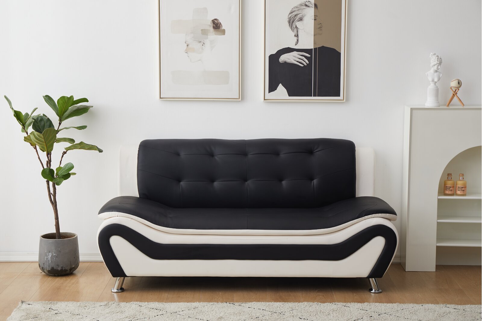 Modern Leather Sofa Without Arms