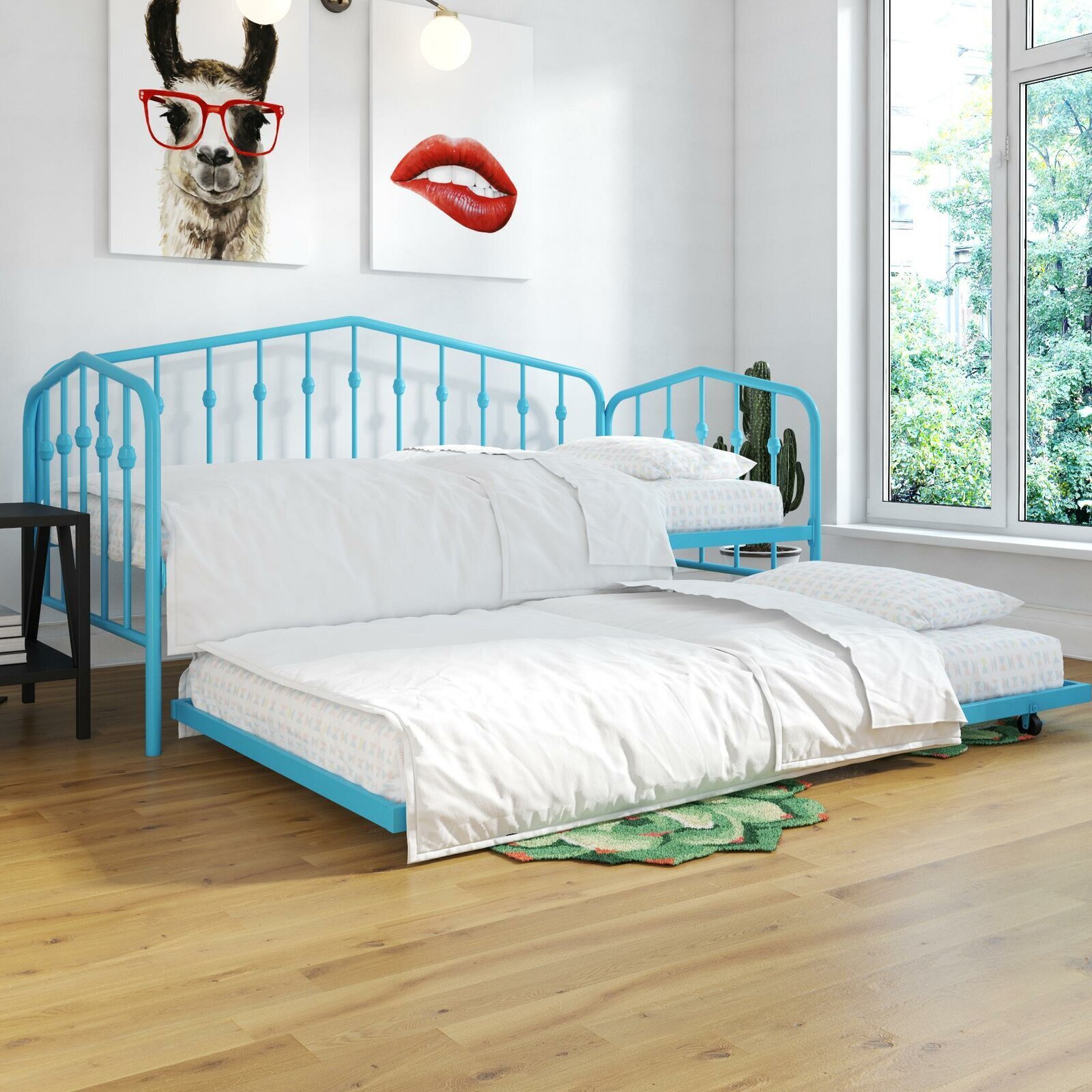 Modern Metal Daybed With Trundle 