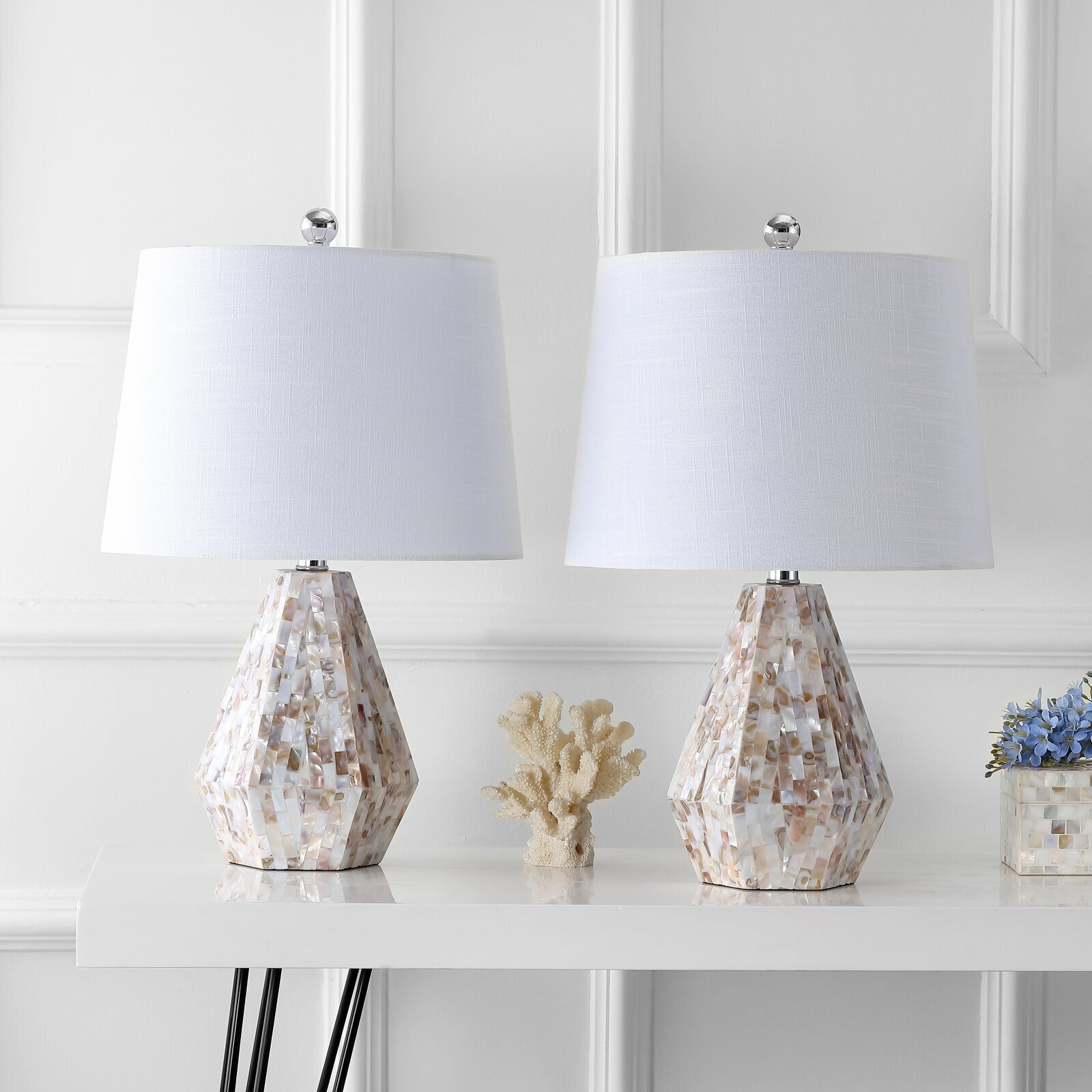 Modern Set of Two Sea Shell Lamps