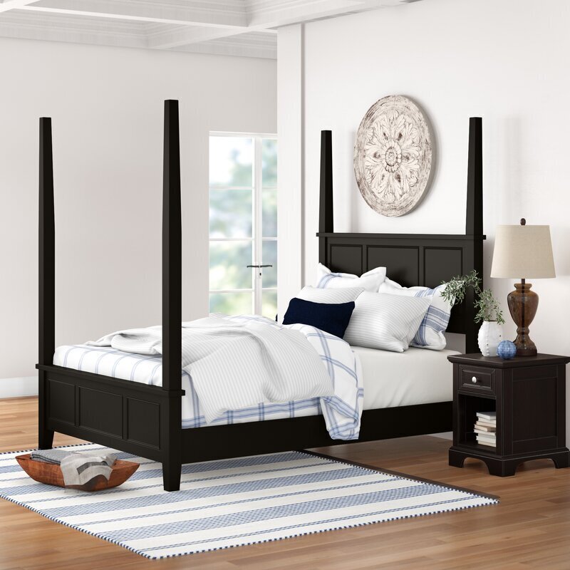 Modern Shaker Style Four Poster King Bed Set