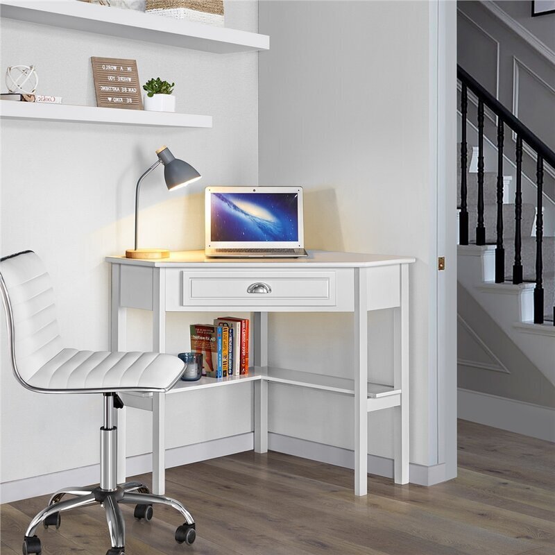 Modern Small White Corner Desk