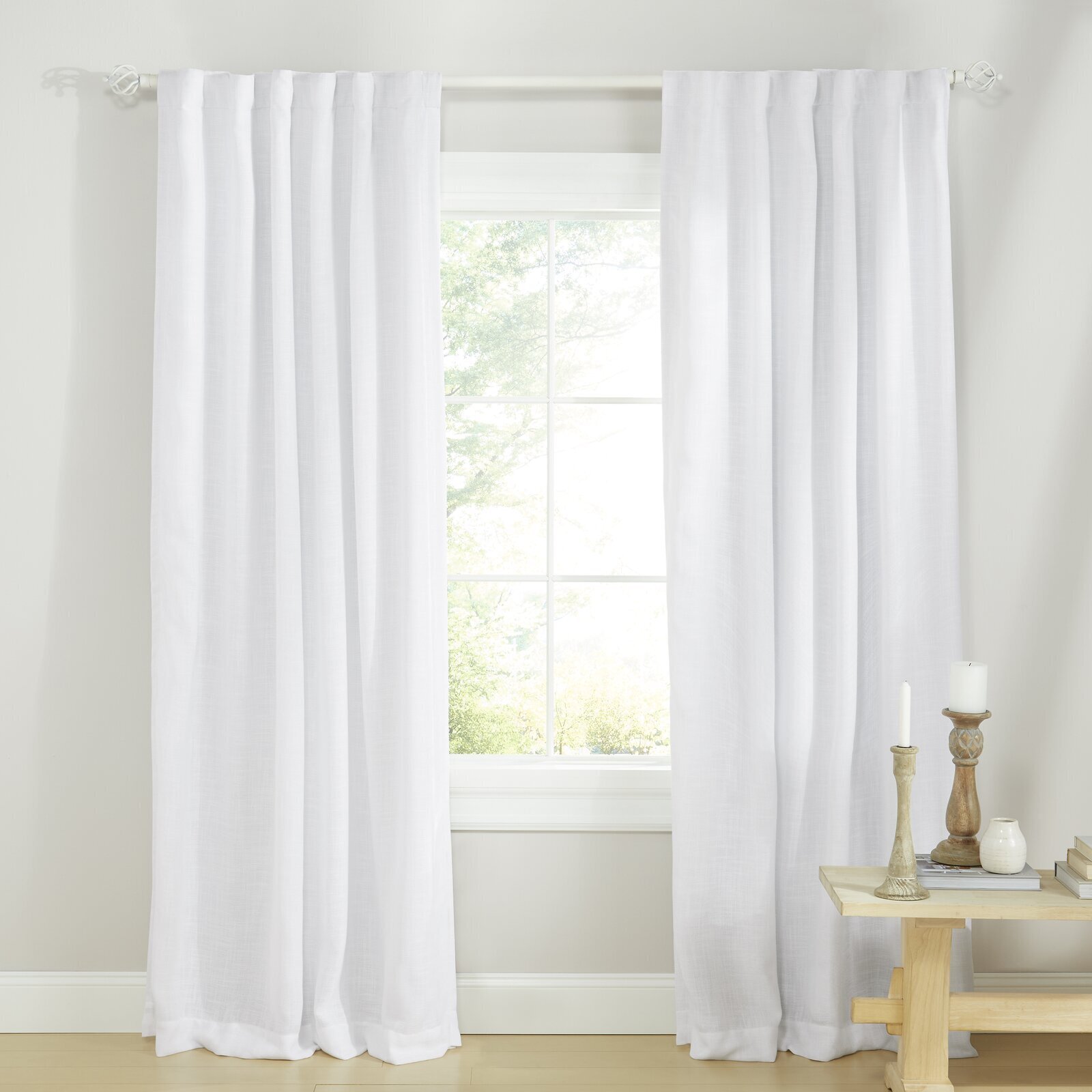 Monochrome French linen curtains