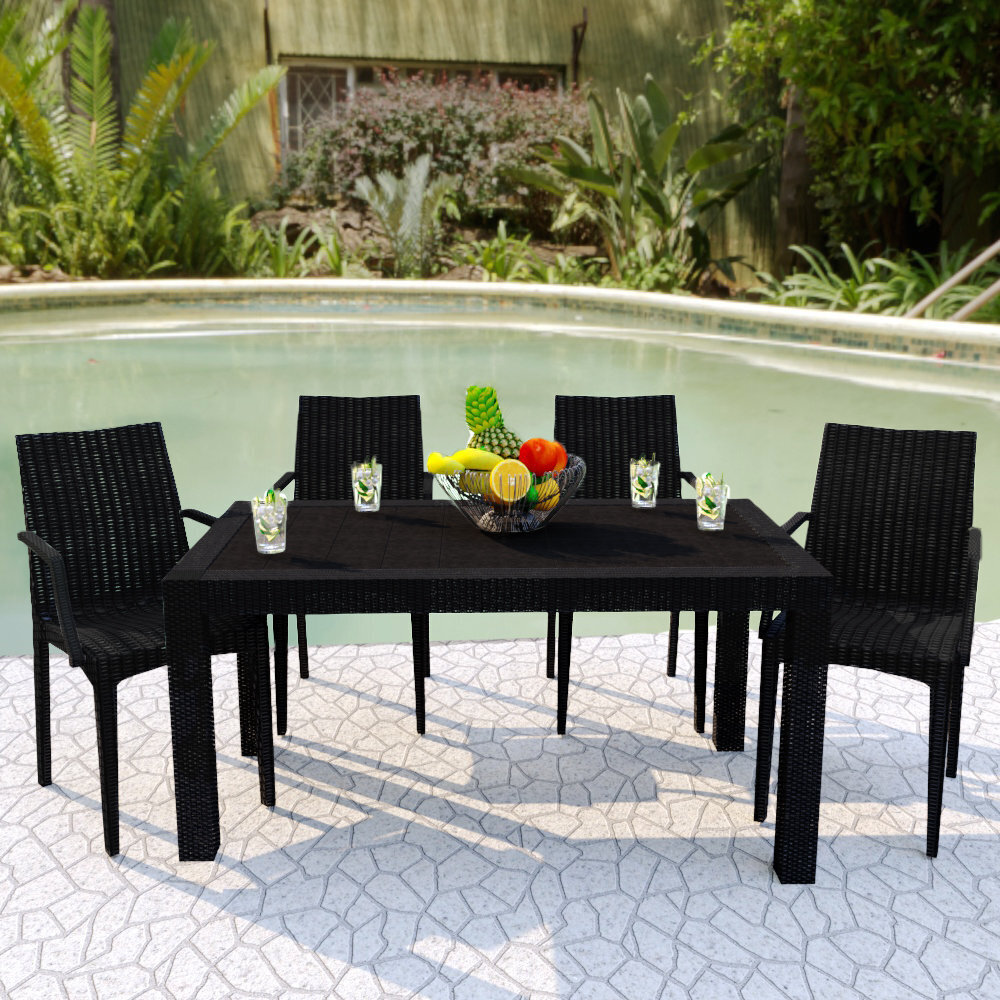 Monochrome Wicker Dining Chairs